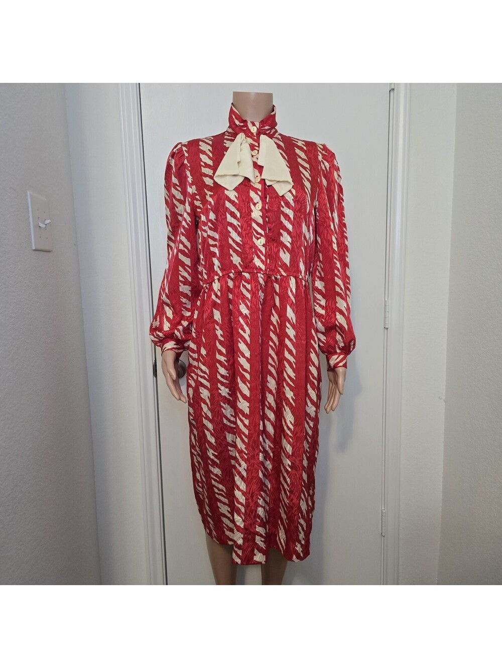 VTG J. Ellis Petites 80s Retro Office Dress Elegant Secretary Sz 8